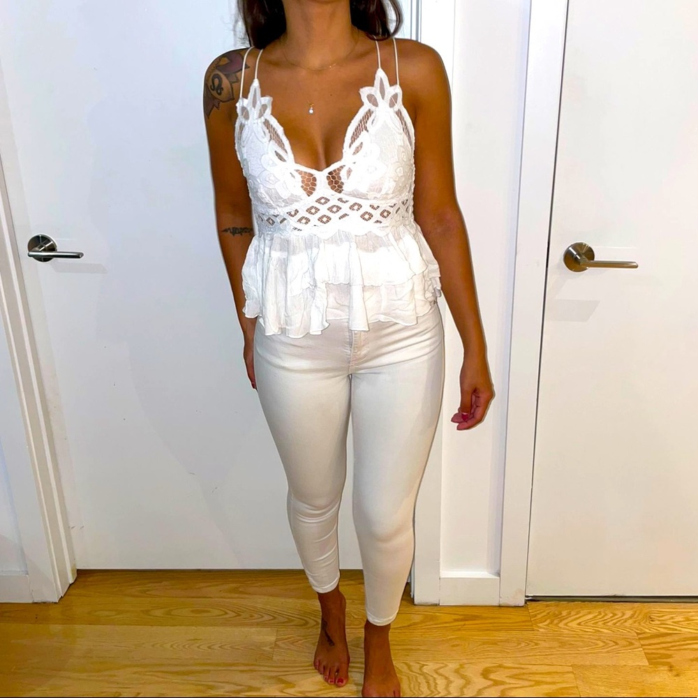 Free People Lace Flare Top